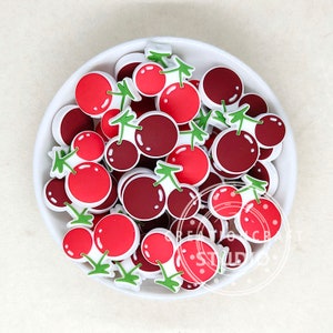 Cherry Silicone Beads, Wholesale Charm Silicone Beads, Silicone Beads Bulk, Craft Supplies, DIY Bead Pen Jewelry Making