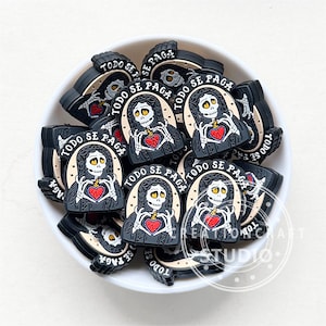 Contas focais de Halloween, contas de esqueleto assustadoras, contas de silicone retrô de Halloween