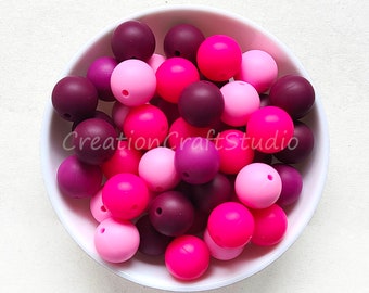 20/50/100Pcs Silicone Beads, Wholesale Silicone Beads, Round Loose Beads, 12/15mm Silicone Beads, Mixed Color Beads, Craft Beads