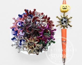 Metallic Sun Shape Focal Frame Acrylic Beads,Spacer Beads DIY Beadable Craft Pen