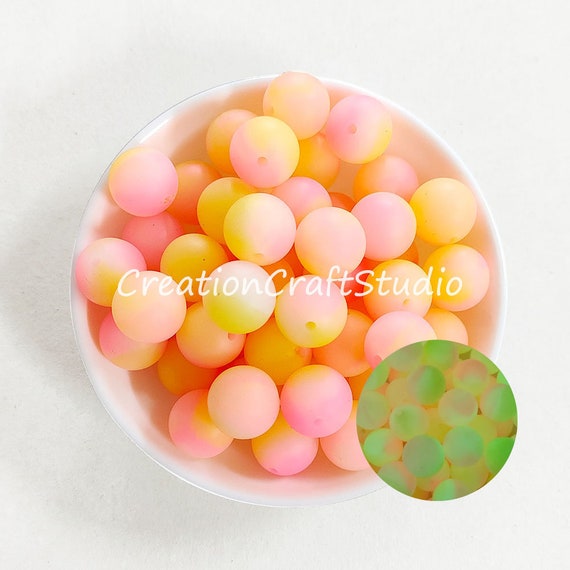 Glow in the Dark Silicone Loose Beads, 12/15mm Luminous Round Silicone Beads,  Bulk Silicone Beads, DIY Jewelry Accessories 
