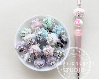 Fancy Beads,Flower Crown Rhinestone Acrylic Ball, Chunky Beads