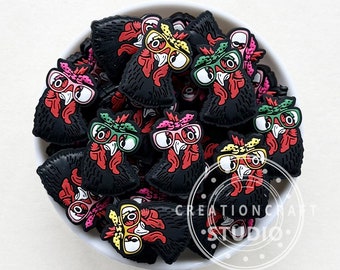 Pollo con perline focali in silicone a forma di bandana
