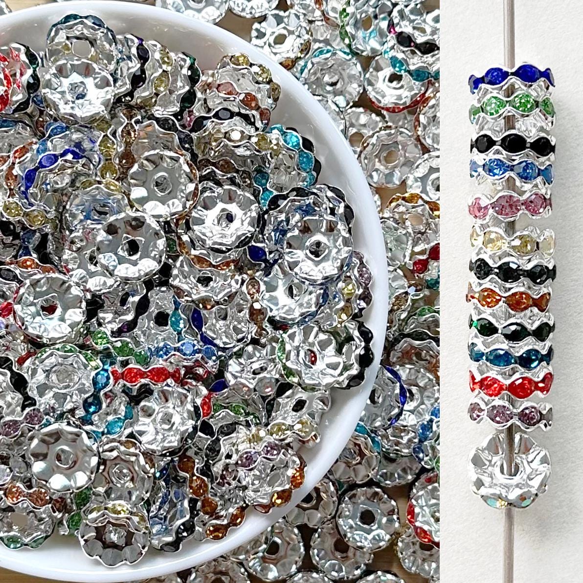 GEM-inside GSP0180 10pcs Tibetan Silver Jewelry Making Rondelle Heshi
