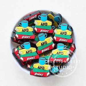 Coffee Book Focal Beads,Beadable Pen Focal,Soft Beads,Beading Supplies