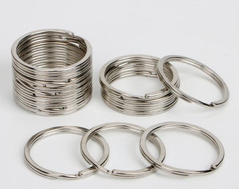 10/20/50/100 Pcs, 30mm Double Jump Rings, Silver Tone Split Rings, Silver Split Jump Rings, Metal Clasp Connector, Keyring Hook Loop Crafts