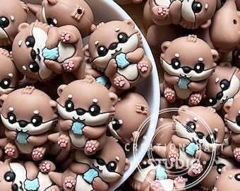 New Sea Otter 3D Silicone Focal Bead,Bulk Beads for Pen,Animal Shape Bead