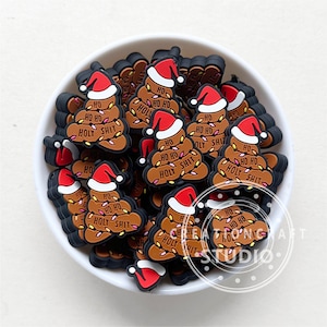 Cuentas navideñas, cuentas focales Ho Ho Ho, cuentas de silicona a granel, divertidas cuentas focales navideñas para bolígrafo