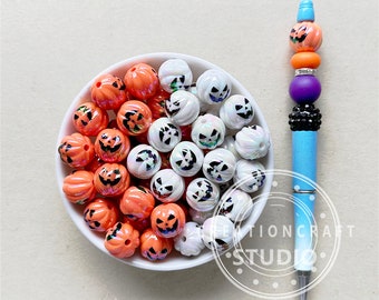 16mm Halloween Pumpkin Bubblegum Beads, Acrylic Beads, Loose Beads,Gumball Beads