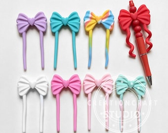 Bendable Wire Inside Silicone Bow,Posable Bow Focal Bead for Beaded Pen Making
