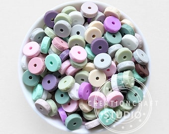 Heart Round Silicone Spacer,Rondelle Beads,Spacer Silicone Loose Beads Random Assorted Color