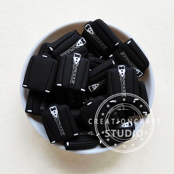 Men Suit Shape Beads, Blazer Jacket Silicone Focal Loose Beads Jewelry Making DIY Necklace, Highest Quality