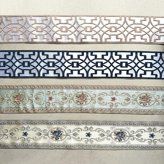 5 Yard Ethnic Floral Ribbon, Woven Border Embroidered Lace, Trims Jacquard Ribbons, DIY Trim Accessories, Braid Embroidery