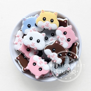 Mini Hamster Silicone Beads, Animal Silicone Beads, For DIY Necklace Accessories Supplies, Loose Silicone Beads, Craft Making