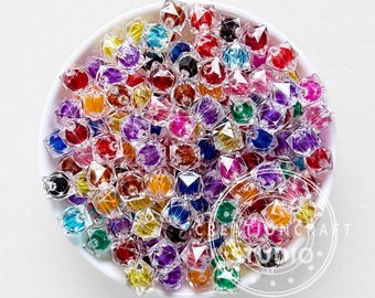 10mm Faceted Polygon Acrylic Spacer Beads,Wholesale Charm Beads For Jewelry