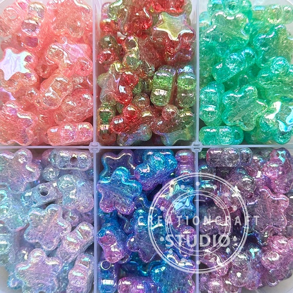 AB Crack Star Acrylic Beads, Iridescent Gradient Star Beads, Resin Beads,Pen Focal Beads