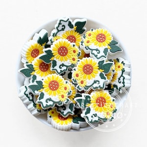 Flower Focal Soft Beads,Sunflower Jewelry Beads,Pen Bead for Ornament
