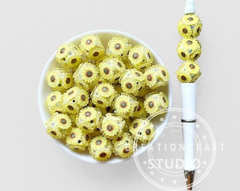 Sunflower Fancy Polymer Clay Beads,DIY Pen Beadable Craft,Flower Beads