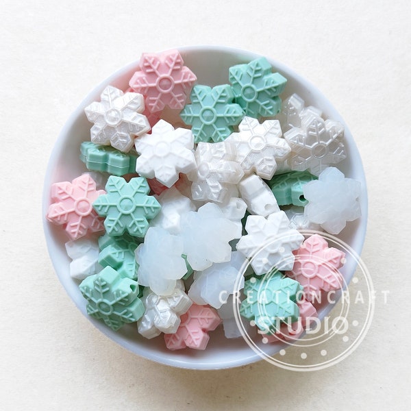 Snowflake Silicone Beads, Jewelry Making, Shaped Silicone Beads, 19*17*8mm Snowflake Beads, DIY Beaded Keychain Charm Craft