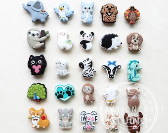 25pcs Assorted Animal Focal Silicone Beads, Mixed Focal Beads, Owl