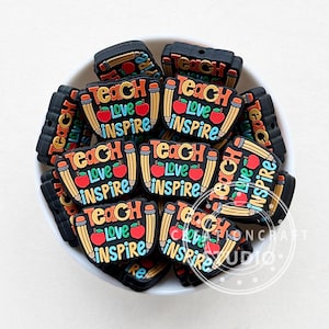 Teacher Focal Beads,Loose Silicone Beads,DIY Beaded Jewelry Making