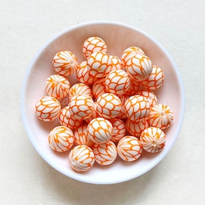 12/15mm Silicone Beads, Round Silicone Beads, DIY Keychain Beaded Necklace Jewelry Making, 10-100 PCS Loose Silicone Print Beads