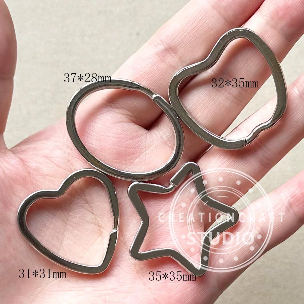 Apple Star Heart Shaped Split Rings, High Quality Double Open Jump Loop ...