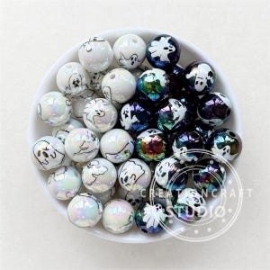 16mm UV Ghost Beads, Spooky Beads, Halloween Beads, Acrylic Beads, Gumball Beads, Bulk Loose Beads