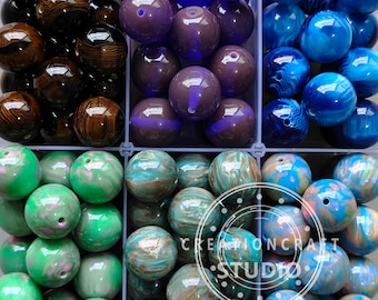20mm Chunky Pearlescent Bubblegum Beads, Acrylic Beads in Bulk, 20mm Bubble Gum Beads, 20mm Shiny Chunky Beads