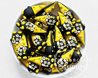 3D Bee Daisy Gnome Silicone Focal Beads,Flower Gnome Shape Bead,DIY Craft