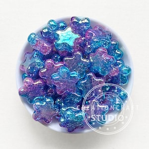 AB Crack Star Acrylic Beads, Iridescent Gradient Star Beads, Resin Beads,Pen Focal Beads image 5