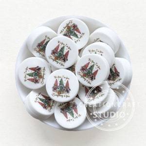 Christmas Gnome Print Silicone Focal Beads