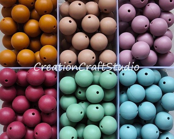 Bulk Silicone Beads, 15mm Round Silicone Loose Beads, Jewelry Making,  20/50/100pcs Wholesale Beads Accessories 