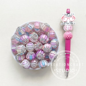 Perles scintillantes en strass colorés, Perles fantaisie, Perles bling-bling