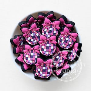 Disco Ball Bogen Fokal Perlen für Mädchen Geschenk Schmuck machen, Silikon Perlen, Abzeichen Reel Perlen
