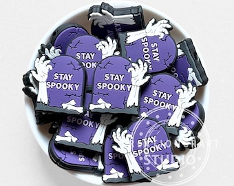 Stay Spooky Tombstone Shape Beads, Focal Beads for Halloween Jewelry Craft Making
