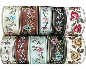 Vintage Ethnic Embroidery Lace Ribbon, Lace Trim Accessories, Embroidered Fabric Floral Jacquard Ribbon, Woven Border,Sewing Jacquard Ribbon