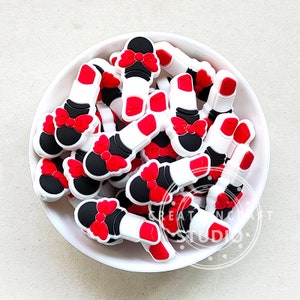 Wholesale Focal Silicone Beads, Lipstick Silicone Beads 18*35*8mm, Loose Silicone Lipstick Shape Beads, DIY Lanyard Necklace