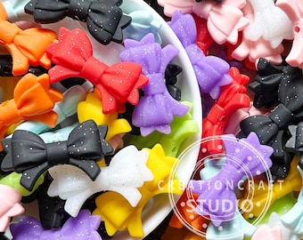 New Glitter Bowknot Assorted Color Silicone Loose Beads,Craft Focal Beads for DIY Pen