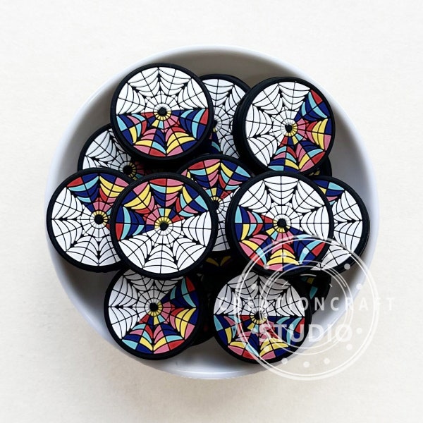 Halloween Spider Web Focal Silicone Beads