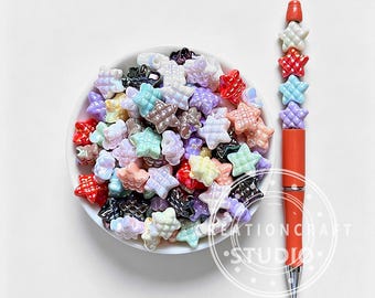 Iridescent Star Shape Mixed Color Loose Beads,Bulk Craft Acrylic Beads DIY Keychain