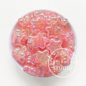 AB Crack Star Acrylic Beads, Iridescent Gradient Star Beads, Resin Beads,Pen Focal Beads Pink