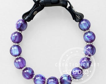 Purple Galaxy Beaded Dog Collar,Fancy Dog Necklace,20mm Bubblegum Acrylic Beads