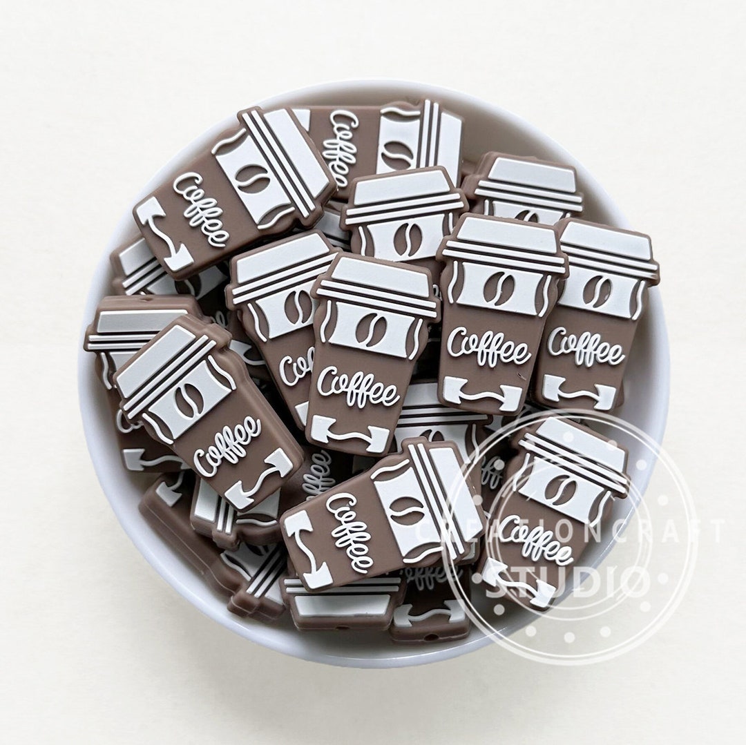 Coffee Focal Silicone Beads, Coffee Cup Beads Etsy