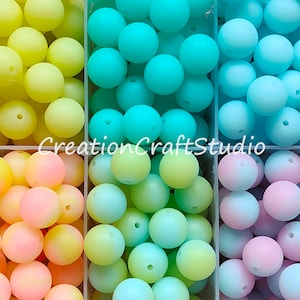 Perline in silicone che si illuminano al buio, perline rotonde in silicone luminose da 15 mm, perline all'ingrosso