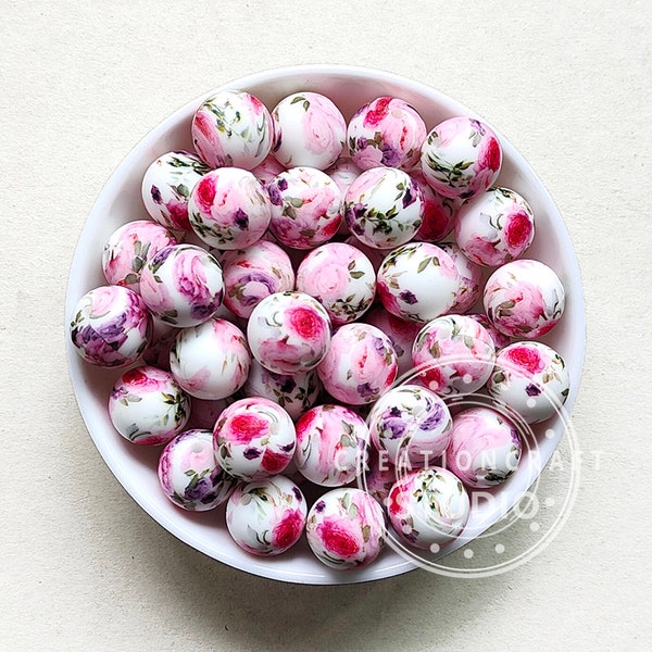 15mm Blush Rose Silicone Beads, Silicone Loose Beads, DIY Necklace Bracelet Beads for Craft Jewelry, Round Silicone Beads Bulk