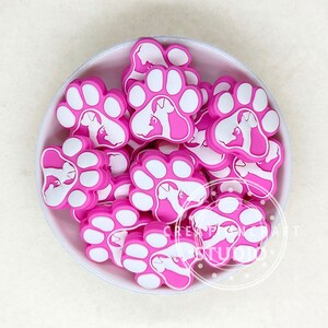 Mini Dog Paw Magnets (Set Of 6) – Pink Vinyl – For Cars, Refrigerators, Lockers