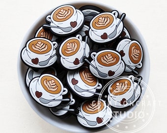 Coffee Silicone Focal Beads, Cup Of Coffee Silicone Beads