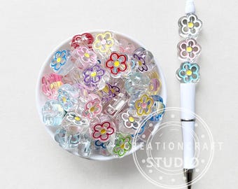 Colored Flower Acrylic Bead,Flower Loose Beads,Assorted Color Beads