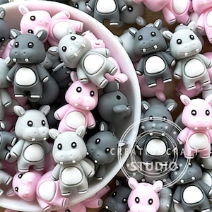 Koraliki 3D Hippo, Koraliki silikonowe 3D Animal Focal, Hurtowe koraliki silikonowe